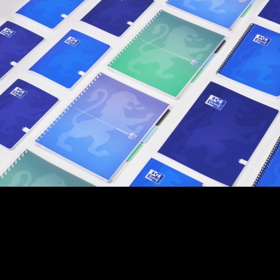 Caiet Organizator Oxford Project Book, A4 80f, Hartie Optik 90g/mp, Spira Dubla, Scribzee, Coperta Pp, Pefc, 4 Separatoare Colorate Repozitionabile, Microperforatii, Patratele, Gradient Classic Diverse Culori