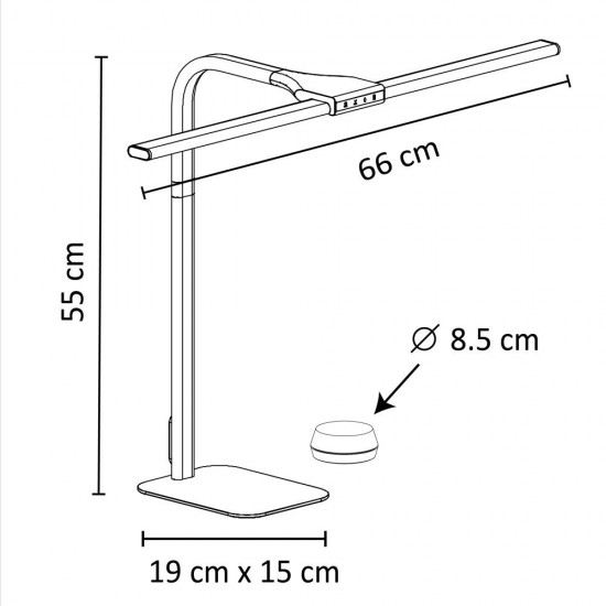 Lampa Unilux Led Strata Base, Tehnologie Led De Ultima Generatie, Lungime Cap 66cm, Culoare Negru