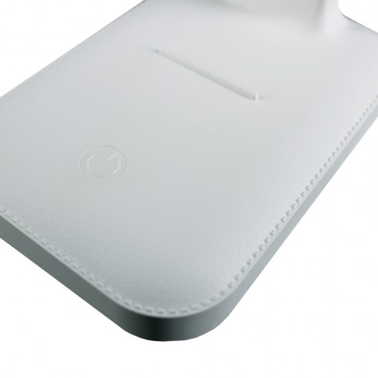 Lampa Unilux Led Kapa Portabila Pentru Birou, Design Modern Si Practic, Baterie Incorporata, Cablu Usb Inclus, Suport Telefon, Comutator Tactil 3 Niveluri, Material Abs, Culoare Alba