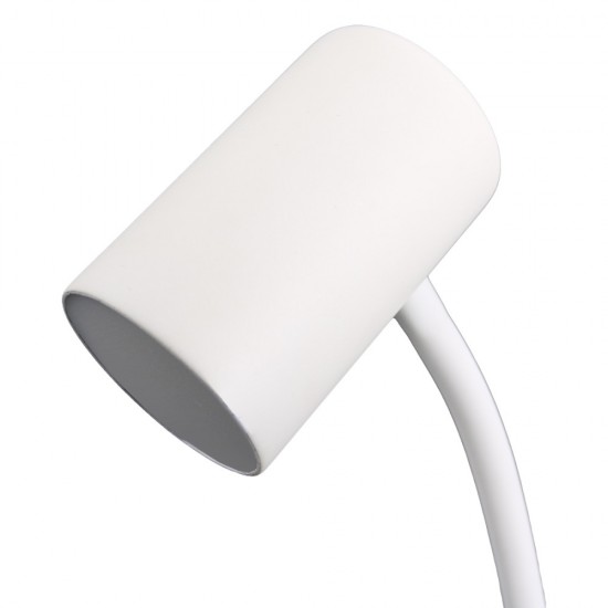 Lampa Unilux Led Lou Portabila Pentru Birou, Design Compact Cu Brat Flexibil, Comutator Tactil, Cablu Usb Inclus Tip C/tip A, Inaltime Max 30 Cm/min 20 Cm, Material Abs/silicon, Culoare Alb