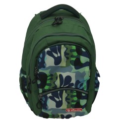 Rucsac Herlitz Zipper Pro: Ergonomic, Spatios, Poliester Reciclat Rezistent La Apa, Bretele Ajustabile, Banda/fermoare Reflectorizante, Motiv Army