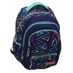 Rucsac Herlitz Zipper Pro: Ergonomic, Spatios, Poliester Reciclat Rezistent La Apa, Bretele Ajustabile, Banda/fermoare Reflectorizante, Motiv Triangle