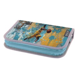 Penar Neechipat Cu 1 Clapa, Fermoar Ascuns, Interior Textil, Dimensiune 13.5 X 19.5 X 3 Cm, Motiv Basketball  ( Cod Alternativ 9496770 )