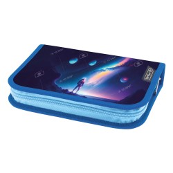 Penar Neechipat Cu 2 Clape, Fermoar Ascuns, Interior Textil, Dimensiune 13.5 X 19.5 X 3 Cm, Motiv Space Light  ( Cod Alternativ 9496790 )