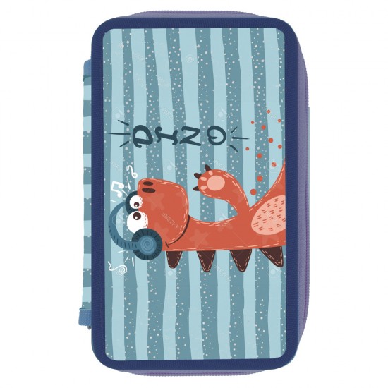 Penar Neechipat,2 Fermoare, Fermoar Mare, Interior Textil, Dimensiune 20 X 13 X 4.5 Cm, Motiv Dino Fun