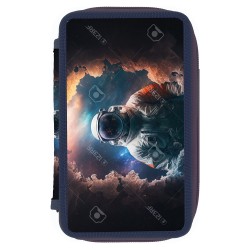 Penar Neechipat,2 Fermoare, Fermoar Mare, Interior Textil, Dimensiune 20 X 13 X 4.5 Cm, Motiv Astronaut  ( Cod Alternativ 9497080 )