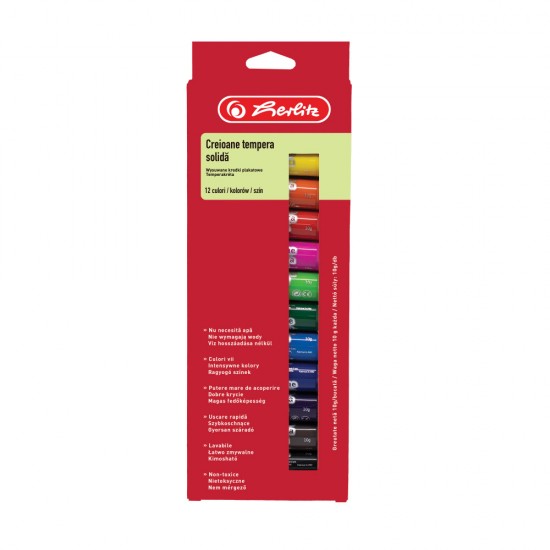 Creioane Tempera Solida 10g Set 12