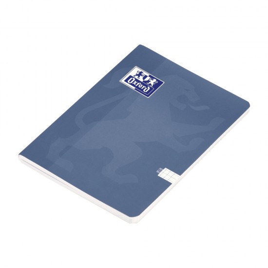 Caiet Oxford A5 48 File, Hartie Optik 80g/mp, Pefc, Coperta Plastifiata Flexibila Soft Touch, Margini Liniate, Colturi Rotunjite, Patratele, Motiv Touch Trend