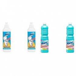 Pachet Promo: 2x Solutie Pardoseli Asevi 1l Ph Neutru + 2x Asevi Odorizant Lichid 24h Wc Clasic, 200ml