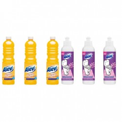 Pachet Promo: 3x Solutie Pardoseli Asevi 1l Ceara + 3x Asevi Odorizant Lichid 24h Wc Purple 200ml