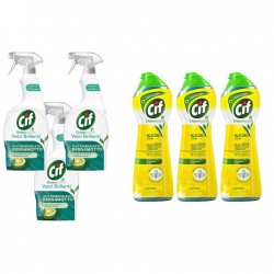 Pachet Promo: 3x Cif Vetri Briliant Bergamota 650 Ml + 3x Cif Cream Lemon 300 Ml