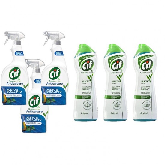 Pachet Promo: 3x Cif Spray Otet Si Eucalipt 650 Ml + 3x Cif Cream Original 300 Ml