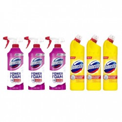 Pachet Promo: 3x Domestos Spray Spuma Baie Floral 435 Ml + 3x Domestos Citrus 750 Ml