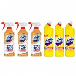 Pachet Promo: 3x Domestos Spray Spuma Baie Lamaie 435 Ml + 3x Domestos Citrus 750 Ml