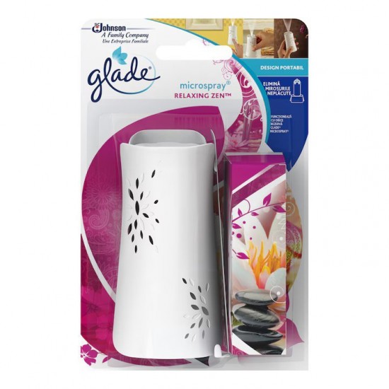 Pachet Promo: 2x Odorizant Glade Microspray & Rezerva Relaxing Zen 10ml + 2x Glade Odorizant Spray Rezerva Relaxing Zen 269ml