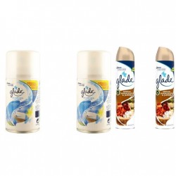 Pachet Promo: 2x Glade Odorizant Spray Rezerva Clean Linen 269ml + 2x Glade Odorizant Spray Sandalwood & Jasmine 300ml