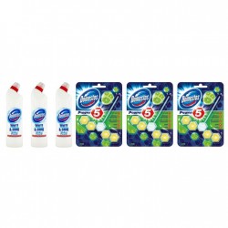 Pachet Promo: 3x Domestos White 750 Ml + 3x Domestos Power 5 Lime 55 G