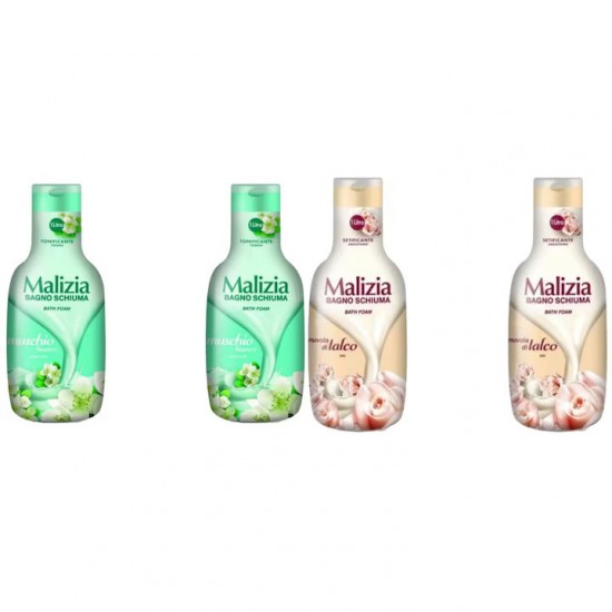 Pachet Promo: 2x Spumant De Baie Malizia Cu Mosc Alb 1l + 2x Spumant De Baie Malizia Talco 1l