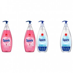 Pachet Promo: 2x Sano Spark Detergent Lichid Pentru Vase Parfum Flori De Migdale 1 L + 2x Sano Spark Detergent Lichid Pentru Vase Zero Coloranti Si Parfum 1 L