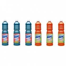 Pachet Promo: 3x Solutie Pardoseli Asevi 1l Cian + 3x Solutie Pardoseli Asevi 1l Portocala