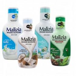Pachet Promo: Spumant De Baie Malizia Cu Milk Cream 1l + Spumant De Baie Malizia Cu Latte Di Cocco 1l + Spumant De Baie Malizia Cu Mosc Alb 1l + Spumant De Baie Malizia Pino 1l