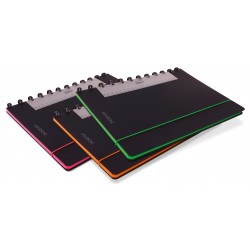 Caiet A4, 72 File - 90g/mp, Coperta Pp Neagra, Cu Elastic, Margine Color, Aurora Adoc Edge-dictando