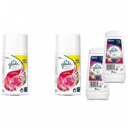Pachet Promo: 2x Glade Odorizant Spray Rezerva Cherry Peony 269ml + 2x Gel Odorizant Glade Relaxing 150 G