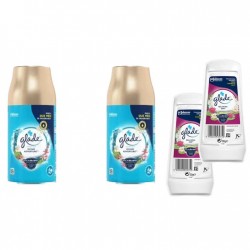 Pachet Promo: 2x Glade Odorizant Spray Rezerva Ocean 269ml + 2x Gel Odorizant Glade Relaxing Zen 150 G