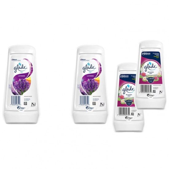 Pachet Promo: 2x Gel Odorizant Glade Relaxing Zen 150 G + 2x Gel Odorizant Glade Lavanda 150 G