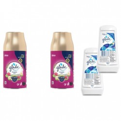 Pachet Promo: 2x Gel Odorizant Glade Marin 150 G + 2x Glade Odorizant Spray Rezerva Relaxing Zen 269ml