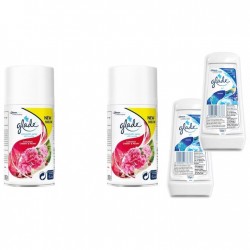 Pachet Promo: 2x Glade Odorizant Spray Rezerva Cherry Peony 269ml + 2x Gel Odorizant Glade Marin 150 G