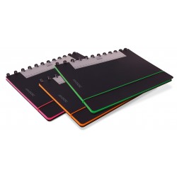 Caiet A4, 72 File - 90g/mp, Coperta Pp Neagra, Cu Elastic, Margine Color, Aurora Adoc Edge-matematic