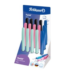 Stilou Twist Penita M, Grip Ergonomic, Ambidextru, 1 Rezerva Mare Inclusa, Prezentare Pe Display 15 Buc, Diverse Culori