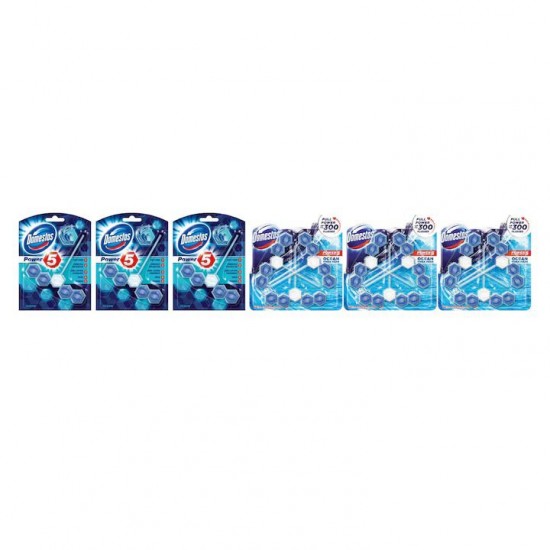 Pachet Promo: 3x Domestos Power 5 Ocean 55 G + 3x Domestos Power 5 Ocean 3 X 55 G