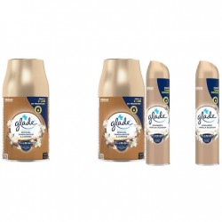 Pachet Promo: 2x Glade Odorizant Spray Rezerva Sandalwood&jasmine 269ml + 2x Glade Odorizant Spray Romantic Vanilla Blossom 300ml