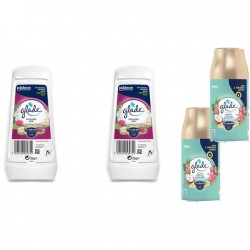 Pachet Promo: 2x Gel Odorizant Glade Relaxing Zen 150 G + 2x Glade Odorizant Spray Rezerva Exotic Tropical Blossoms 269ml