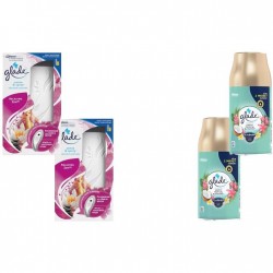 Pachet Promo: 2x  Set Odorizant Electric Sense&spray Plus Rezerva Glade Relaxing Zen 18 Ml + 2x Glade Odorizant Spray Rezerva Exotic Tropical Blossoms 269ml