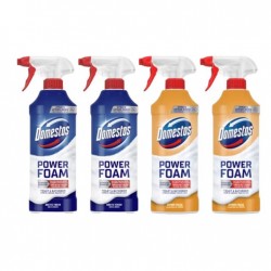 Pachet Promo: 2x Domestos Spray Spuma Baie Briza Marii 435 Ml + 2x Domestos Spray Spuma Baie Lamaie 435 Ml