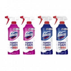 Pachet Promo: 2x Domestos Spray Spuma Baie Floral 435 Ml + 2x Domestos Spray Spuma Baie Briza Marii 435 Ml