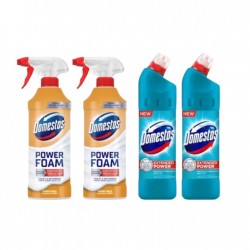 Pachet Promo: 2x Domestos Spray Spuma Baie Lamaie 435 Ml + 2x Domestos Atlantic 750 Ml