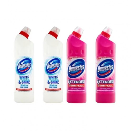 Pachet Promo: 2x Domestos White 750 Ml + 2x Domestos Pink 750 Ml