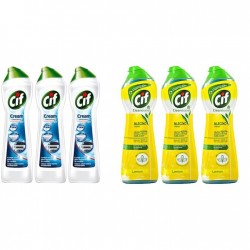 Pachet Promo: 3x Solutie Cif Cream Original 500 Ml + 3x Solutie Cif Cream Lemon 300 Ml