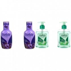Pachet Promo: 2x Sapun Lichid Malizia Ceai Verde Si Menta 300 Ml + 2x Spumant De Baie Malizia  Cu Petale De Iris 1l