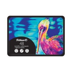 Creioane Colorate Premium, Lacuite, Set 48 Culori, Include Metalizate Si Pastel, Varf 3.3mm, Sectiune Hexagonala, In Cutie Metalica