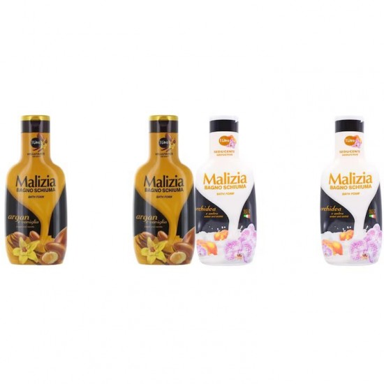 Pachet Promo: 2x Spumant De Baie Malizia Cu Ulei De Argan Si Vanilie + 2x Spumant De Baie Malizia Orhidea & Ambra 1l