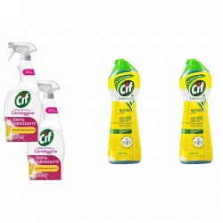 Pachet Promo: 2x Cif Spray Candeggina Lamaie 650 Ml + 2x Cif Cream Lemon 300 Ml