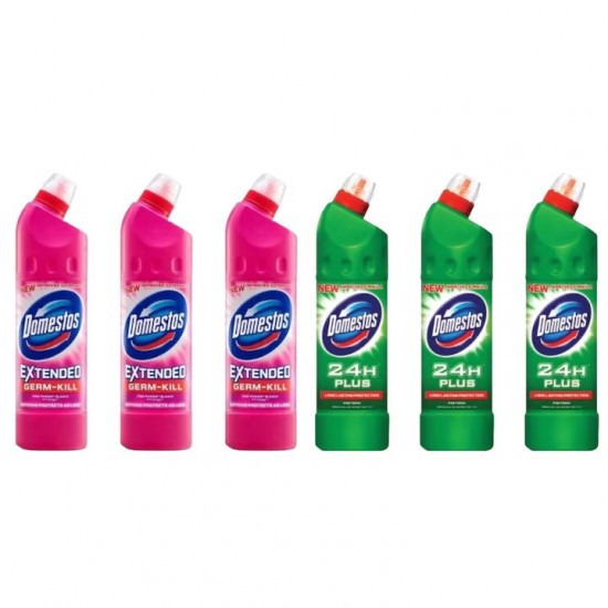 Pachet Promo:  3x Domestos Pink 750 Ml + 3x Domestos Pine 750 Ml