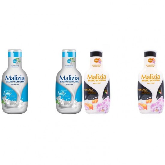 Pachet Promo: 2x Spumant De Baie Malizia Milk Cream  1l + 2x Spumant De Baie Malizia Orhidea & Ambra 1l
