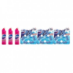 Pachet Promo:  3x Domestos Pink 750  Ml + 3x Domestos Power 5 Ocean 3x55 G