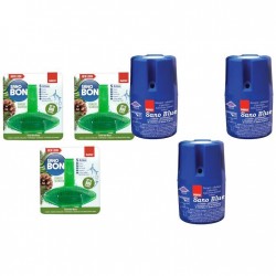 Pachet Promo: 3x Sano Blue 150g + 3x Sano Bon Parfum De Pin Colorant Verde 55g
